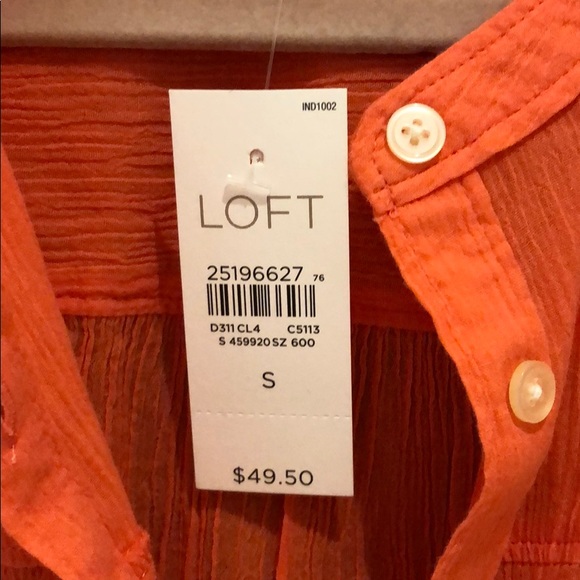 NWT Loft button down Blouse Sz Small - Picture 2 of 3